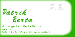 patrik berta business card